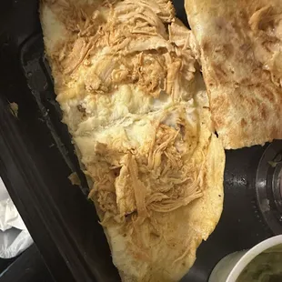 Shredded chicken Quesadilla Rellenas.