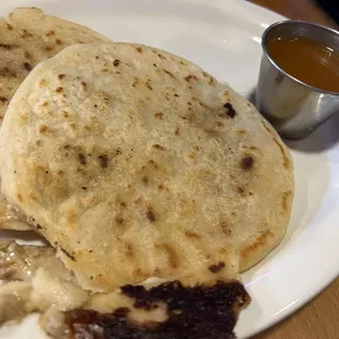 Pork and cheese pupusas