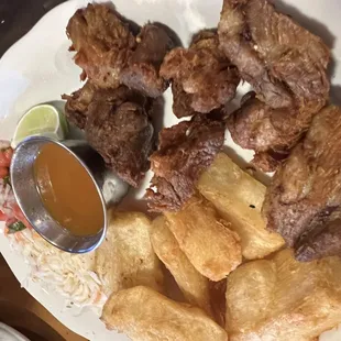 Chicharones and yucca