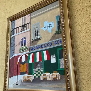 a painting of a restaurant