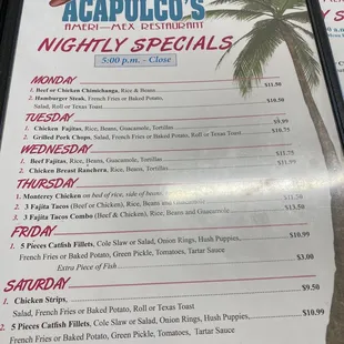 menu