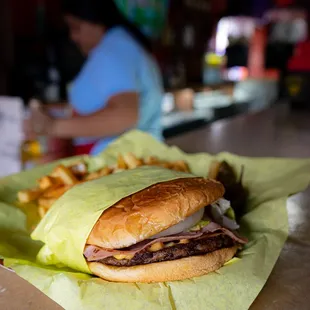 a sandwich and french fries