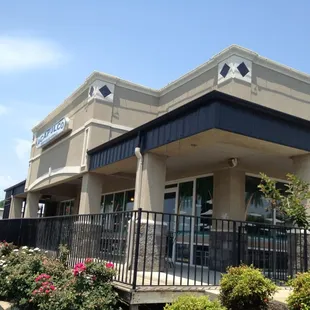 the front of the building