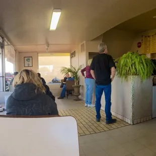 people sitting at the counter