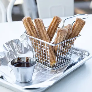 Churros For The Table, Side of Chocolate Sauce!