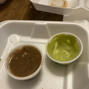 Salsa and cilantro sauce