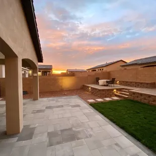 Paver patio + retaining wall