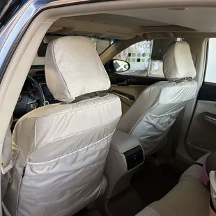 Back of seat covers with pockets