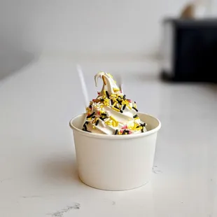 Vanilla Soft Serve with (free) Sprinkles! IG: @bilalandjesseatfood