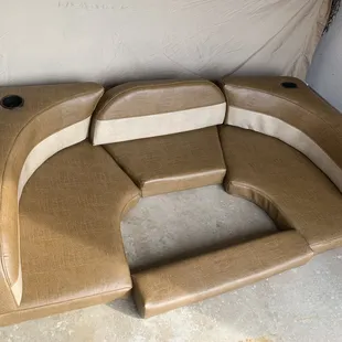 Recovered RV dinette cushions
