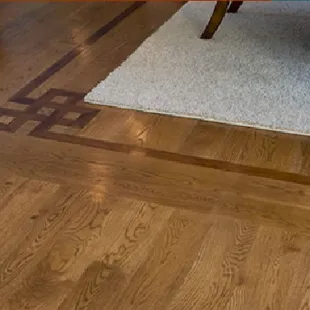 a hardwood floor in a living room