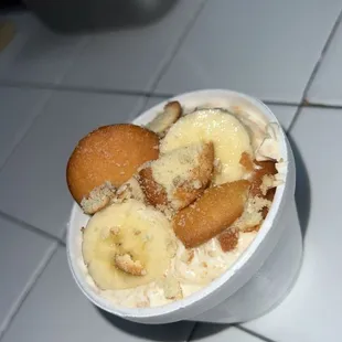 a bowl of banana ice cream