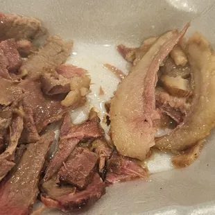 The fat on the brisket