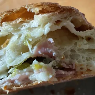 What the jalapeño cheese bread looks inside. I feel lucky i got a good amount