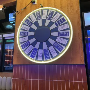 You get to spins the wheels and get discounts