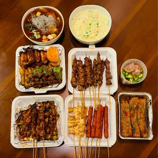 a variety of food items