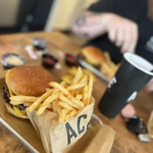 Ace burger and fries