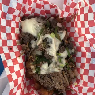Philly cheesesteak home fries