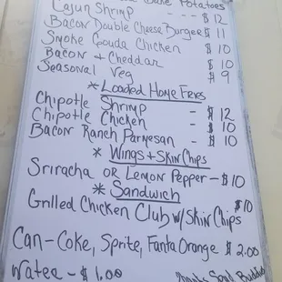menu