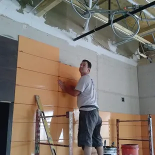 The crew working on some #renovations and #tile for a McDonalds in the city of #ElPaso.