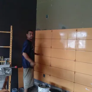 The crew working on some #renovations and #tile for a McDonalds in the city of #ElPaso.