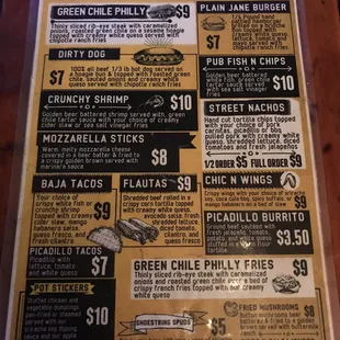 the menu