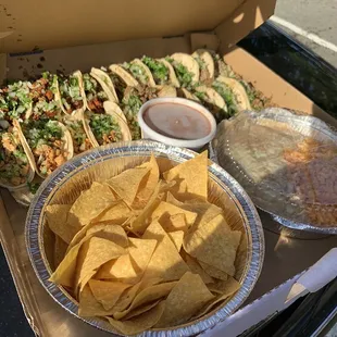 a variety of tacos