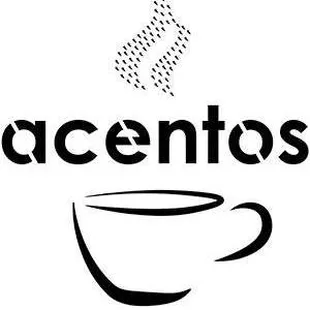 a cup of coffee with the word acentos above it