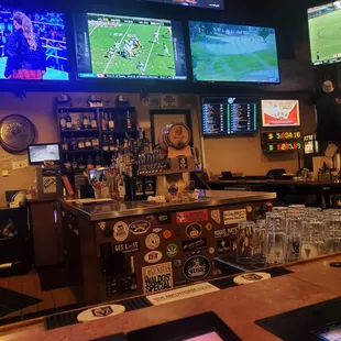 a sports bar with multiple televisions