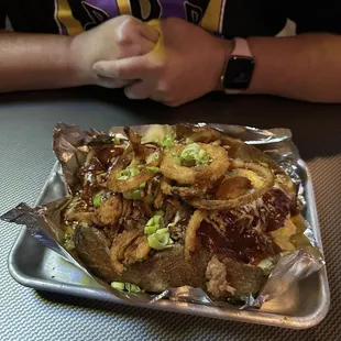 Bbq pulled pork baked potato