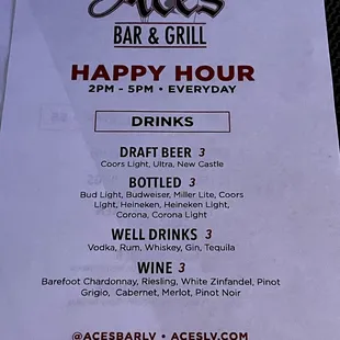 Happy hour prices are good but....