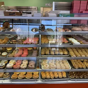 Large selection of donuts available