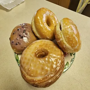 Lemon filled blueberry, glazed, jelly filled, and a cronut!