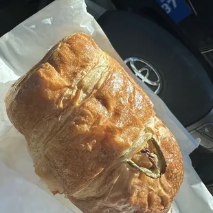 Ham cheese and jalapeno croissant, soooo good.