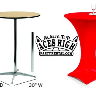 cocktails high boy table
