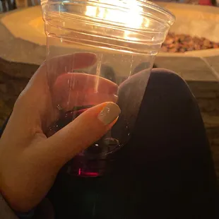 $5 wine that's almost done &amp; a fire pit. What more could you want?!