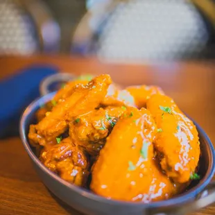 Wings: Buffalo / Dude Seriously Sauce/BBQ / Orange Habanero / Sweet Chili Pineapple