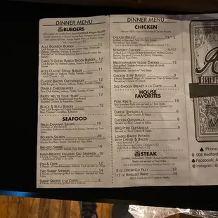 the menu