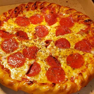 Small thick crust pizza