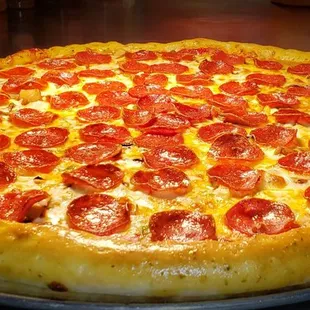 Large thick crust Ace's pizza