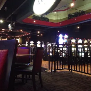 tables and chairs in a casino