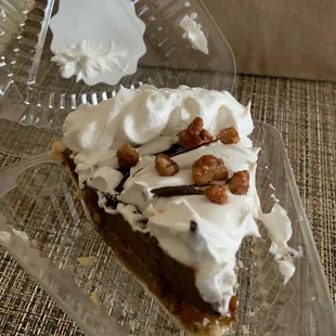 Chocolate French silk pecan pie