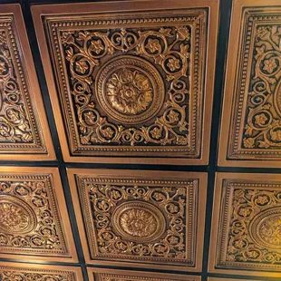 the ceiling of a restaurant
