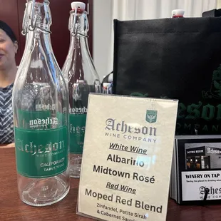 Acheson menu at event