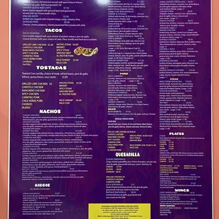 the menu