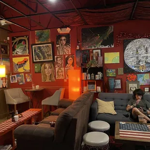 two people sitting on a couch