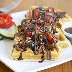 waffles, food