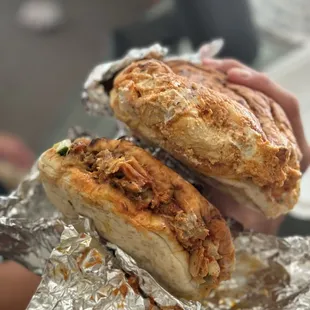 Chicken Shawarma Pocket Sandwich and Achilles Chicken Pocket Sandwich