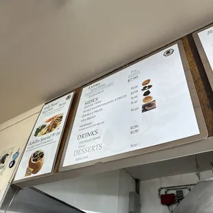Drinks and sides menu