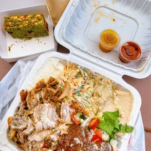 Chicken Shawarma Plate/ Falafel Plate/ Turkish Delight